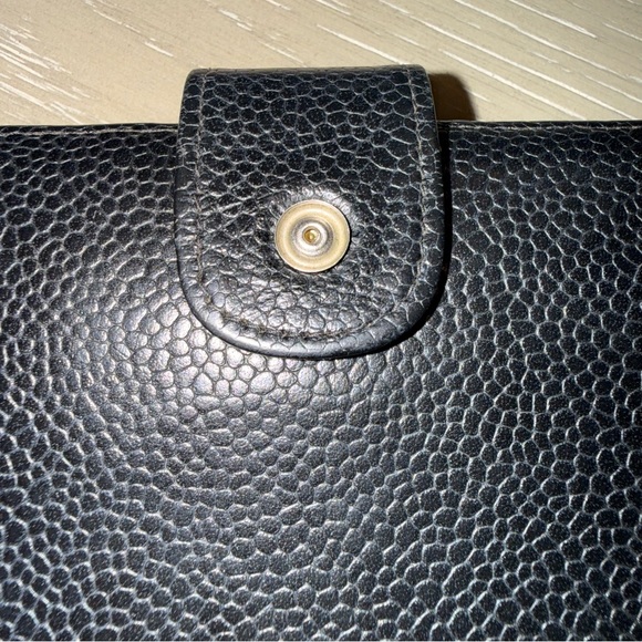 CHANEL Long Wallet Black Caviar Skin Leather CC Authentic - Good - Picture 12 of 14